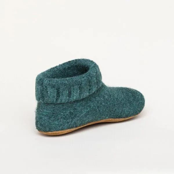 Gottstein Gottstein Hüttenschuh Knit Boot aus 100% Schurwolle - Filz-Hausschuh made in Tirol, Dunkel-grün, – Produktbild 6 von 7