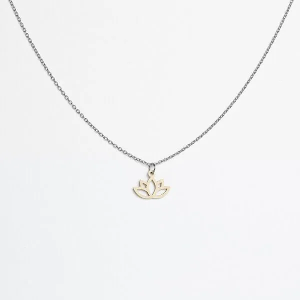 feinformart feinformart Kette mit Holzanhänger 'Lotus', Natur (beige), – Produktbild 2 von 4