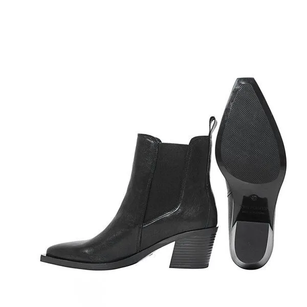 Ten Points Ten Points Carmen, minimalistische Leder-Cowboy-Boots, Schwarz, – Produktbild 2 von 3