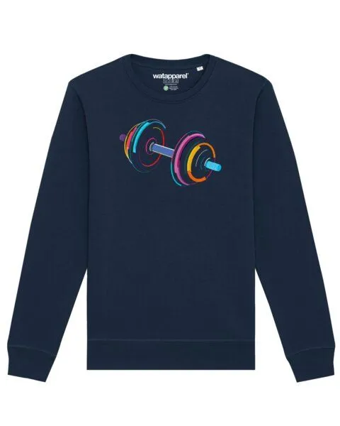 watapparel watapparel Sweatshirt Unisex 80s Hantel, French navy, – Produktbild 1 von 4