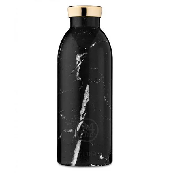 24bottles 24bottles 0,5l Thermosflasche - verschiedene Marmordesigns, Black marble, – Produktbild 1 von 3