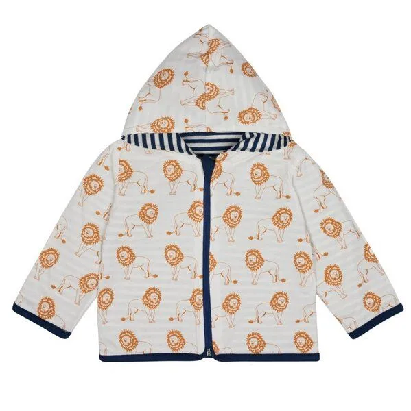 loud + proud loud + proud Wendejacke mit Kapuze Löwe, GOTS-zertifiziert, Ultramarin (blau), – Produktbild 2 von 3