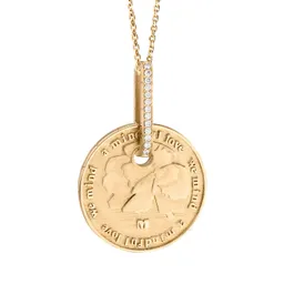 Maren Jewellery Wild Flowers Münz Anhänger an Kette - 18K Gelbgold & Labordiamanten – Produktbild 1 von 1