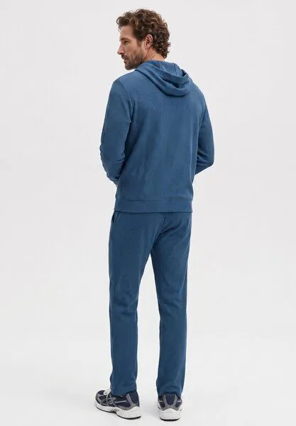 ORGANICATION ORGANICATION HECTORR | Waffel Hoodie aus Bio-Baumwolle & recyceltem Polyester, Blue, – Produktbild 4 von 5