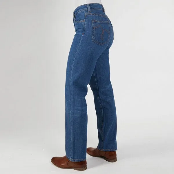 fairjeans fairjeans Damenjeans CLASSIC, gerades Bein, hoher Bund, in Farben NAVY und WAVES, Blue, – Produktbild 8 von 8