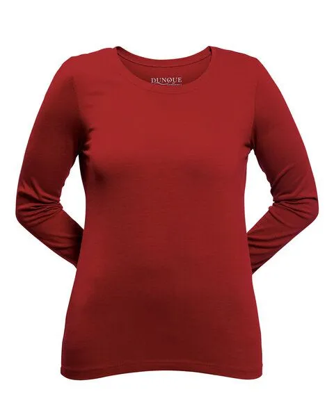 Dunque Damen Shirt Langarm Baumwolle (Bio) mit Elasthan, Waldbeere, – Produktbild 1 von 1