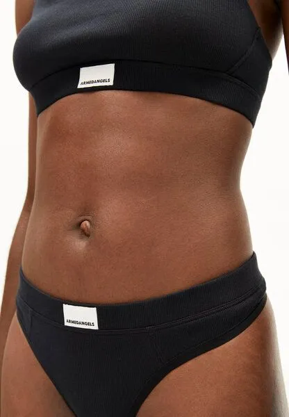 ARMEDANGELS ARMEDANGELS FAARA RIB Damen Ripp-String aus Bio-Baumwoll Mix, Black, – Produktbild 3 von 4