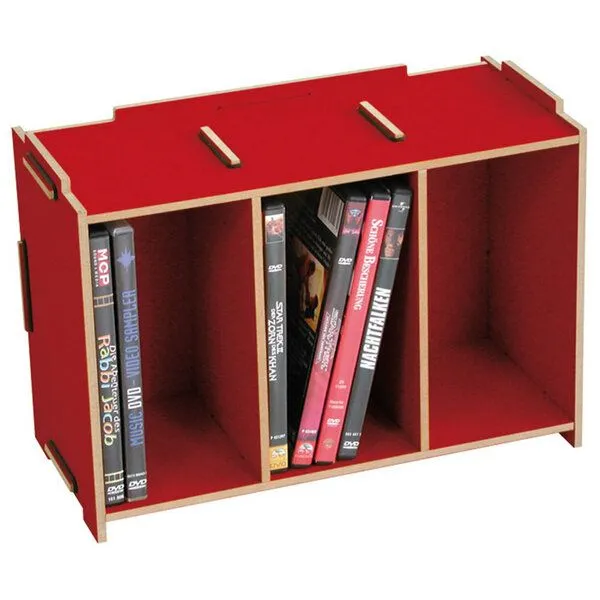 WERKHAUS WERKHAUS Medienbox DVD (stapelbar), Dunkelrot, – Produktbild 1 von 4