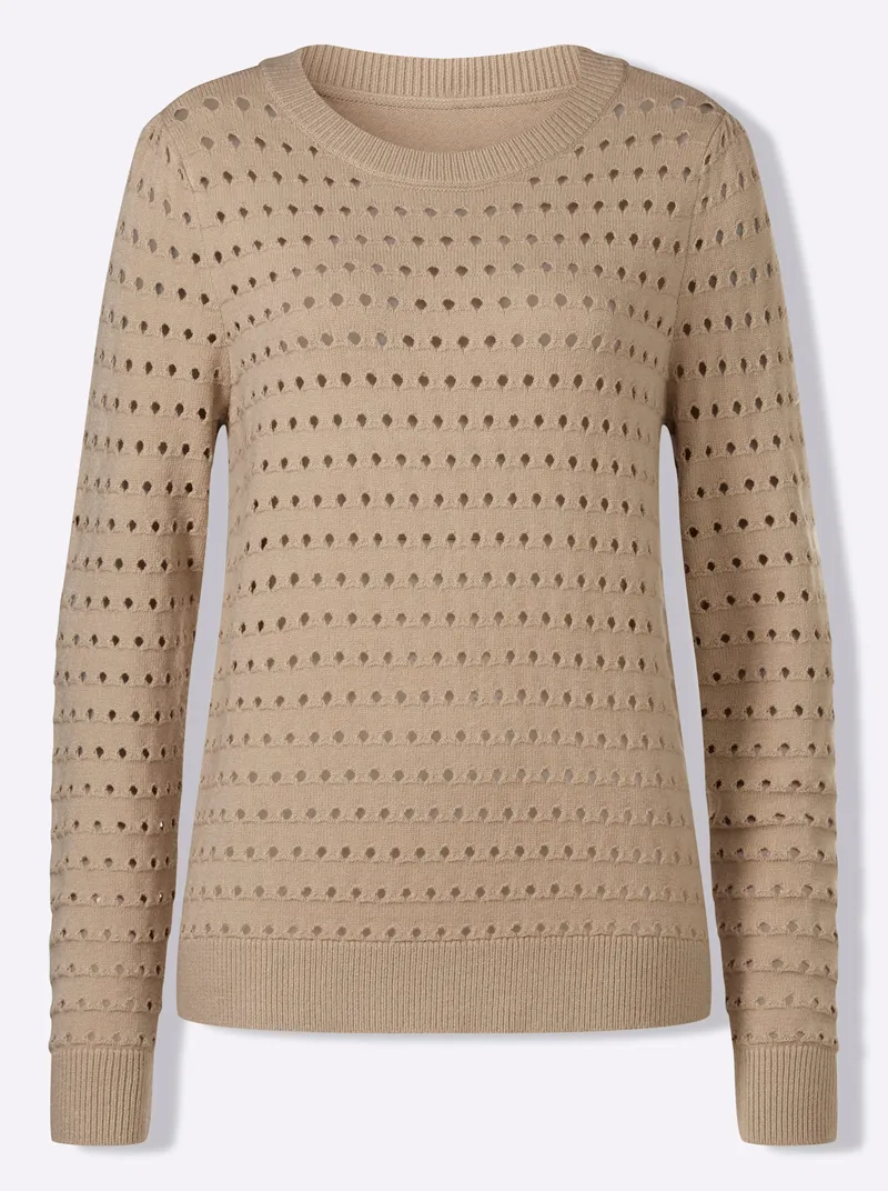 heine Feinstrickpullover beige, Beige, – Produktbild 1 von 2
