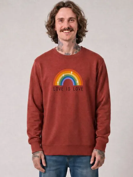 watapparel watapparel Sweatshirt Unisex Love is Love, Earthy red, – Produktbild 2 von 2