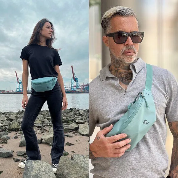 FUCHS & REBELL FUCHS & REBELL FIETE Hip Bag – Hüfttasche mit Magnetverschluss & Anti-Diebstahlfach, Mint blau, – Produktbild 2 von 3