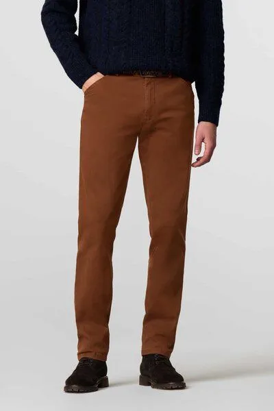 Meyer MEYER Mikrostruktur Baumwoll Chino, Rot (kupfer), – Produktbild 1 von 4