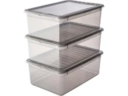 Keeeper Keeeper 3er-Pack Aufbewahrungsbox "Bea" mit Deckel, air control, 3 x 11 l, transparent – Produktbild 1 von 1