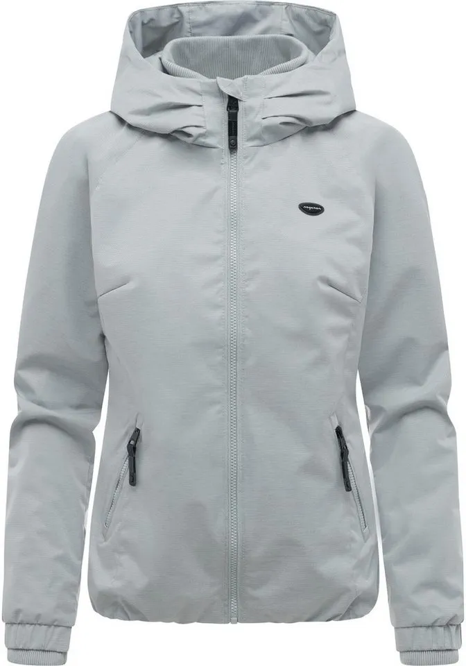 ragwear ragwear Outdoorjacke Dizzie Tech Wasserdichte Damen Übergangsjacke mit großer Kapuze, Grau, – Produktbild 2 von 5