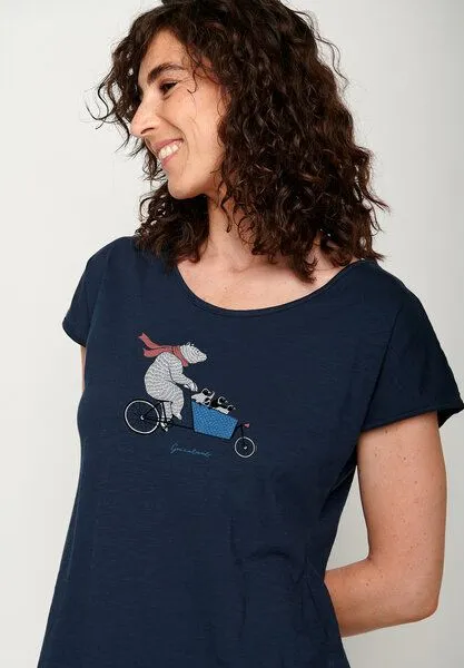 GreenBomb GREENBOMB Bike Cargo Family Cool - Sportliches T-Shirt aus Bio-Baumwolle / hochwertiger Print / GOTS / Fair & Vegan, Blau (marineblau), – Produktbild 2 von 4