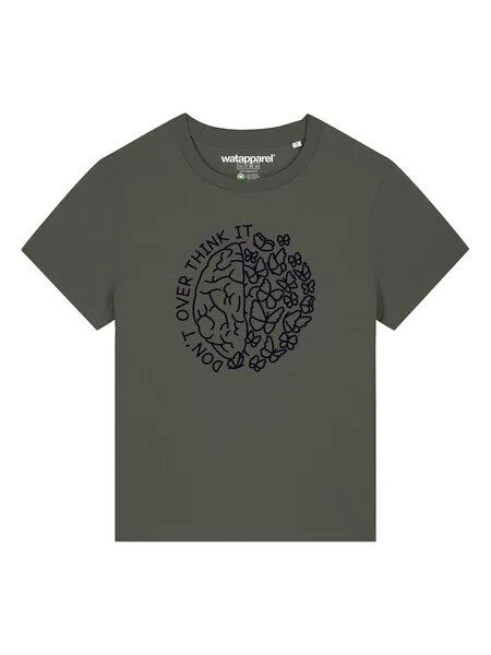 watapparel watapparel T-Shirt Frauen Don't overthink it, Khaki, – Produktbild 2 von 4