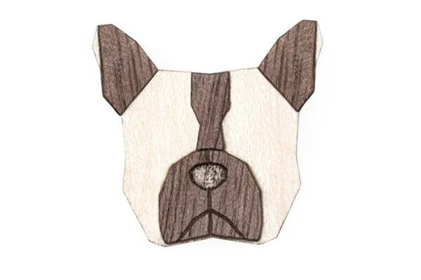 BeWooden BeWooden Brosche aus Holz French Bulldog – Produktbild 1 von 4