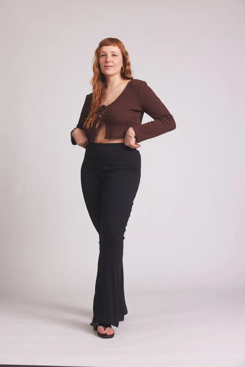 Baìge the Label Baìge the Label Damen vegan Strickjacke Brit Mit Schnürung, Braun, – Produktbild 1 von 2