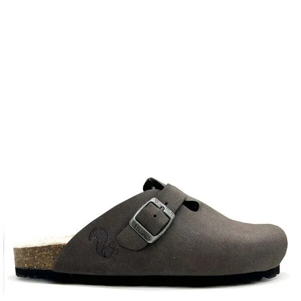 thies Vegane thies ® Eco Bio Warm Clogs aus rec. PET mit Kork-Tieffussbett, Charcoal (grau), – Produktbild 1 von 4