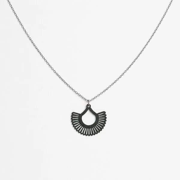 feinformart feinformart Kette mit Holzanhänger 'Boho', Schwarz, – Produktbild 2 von 5