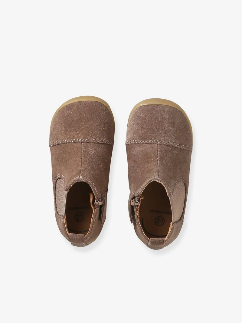 Vertbaudet Vertbaudet Baby Lederboots mit großzügiger Zehenbox, Beige, – Produktbild 4 von 4