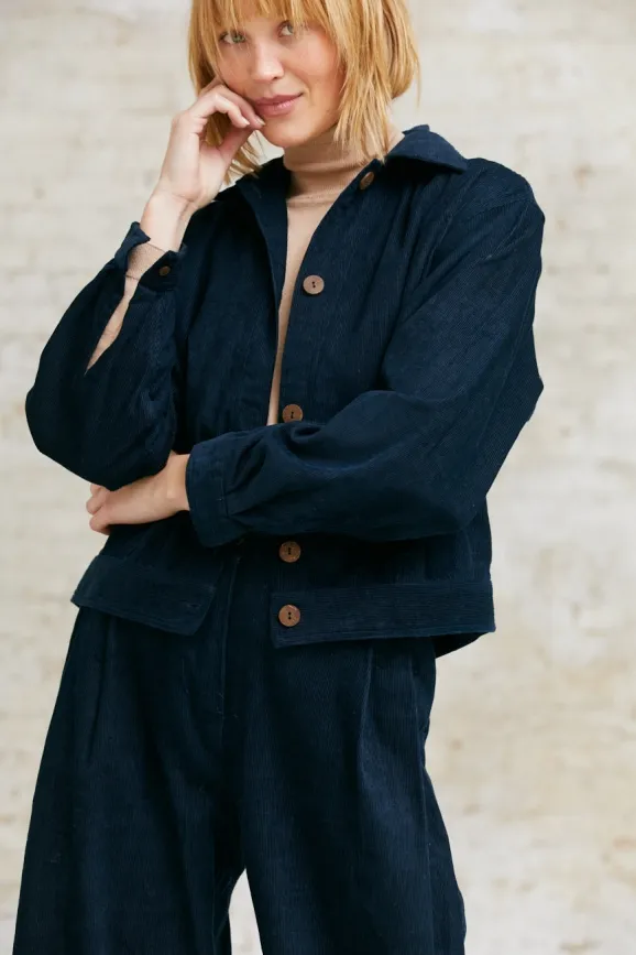 Jyoti - Fair Works Jyoti - Fair Works Damen vegan Jacke Khajani Nachtblau, Extra dunkelblau, – Produktbild 2 von 2