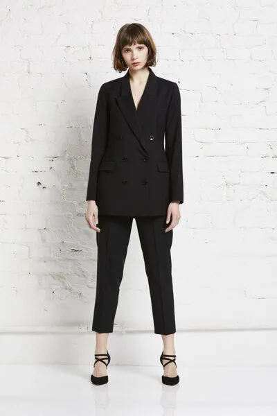 Wunderwerk Wunderwerk Damen Blazer aus 100% Schurwolle "Metro double line blazer S100", Schwarz (black 900), – Produktbild 3 von 4