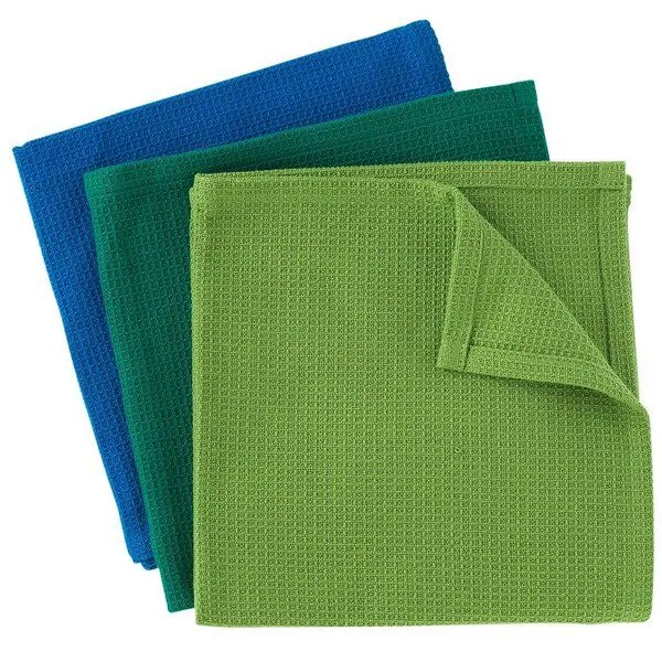 weltPartner weltPartner 3er-Set Spültücher aus Bio-Baumwolle, 30x30 cm, Grün-blau (grün), – Produktbild 3 von 3