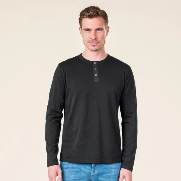 Living Crafts Living Crafts Henley Shirt - THOMME, Black (schwarz), – Produktbild 1 von 3