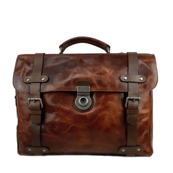 manbefair manbefair Aktentasche Winston Leder, Dalian-braun, – Produktbild 4 von 4