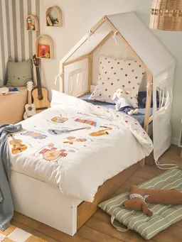 Vertbaudet 2-in-1 Kinderbett mit Stoffzelt und 2 Bettschubladen – Produktbild 1 von 1