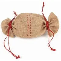 El Puente El Puente Jute-Sack mit zwei Zugbändern | Fair Trade & Handmade aus Bangladesch, Rot,natur, – Produktbild 1 von 1