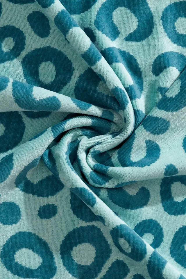 OTTO home Handtuch Set Anna Leopardenmuster, 8-tlg Handtuch-Set, 100% Baumwolle, Frottiervelours (Set, 8-St), Duschtücher, Handtücher und Gästetücher, weich, Blau, – Produktbild 5 von 5