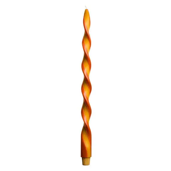 Originalhome Originalhome Gedrehte Duo Kerze für bewusste Geschenke - paraffinfrei & vegan., Orange, – Produktbild 2 von 3