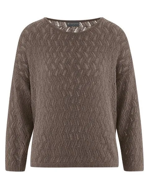 HempAge HempAge Ajoure Pullover Hanf/Biobaumwolle, Dust (braun), – Produktbild 1 von 4