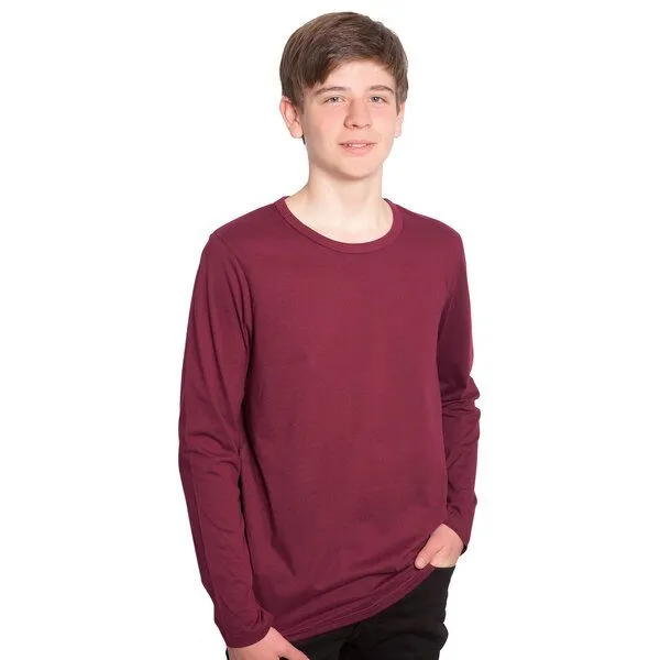 HANDGEDRUCKT HANDGEDRUCKT "Vernetzt" Männer Longsleeve, Bordeaux, – Produktbild 3 von 3