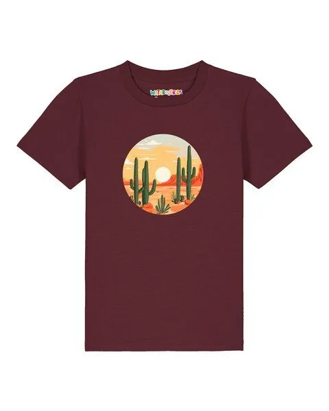 watabout.kids watabout.kids T-Shirt Kinder Sonnenuntergang in der Wüste, Burgundy, – Produktbild 1 von 2