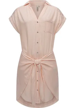 ragwear ragwear Blusenkleid Bahaya Stripe gestreiftes Damen Sommerkleid mit Bindeband – Produktbild 1 von 1