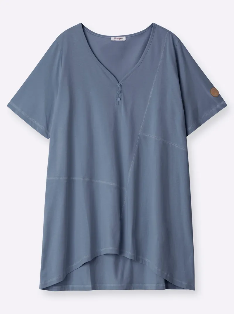 sheego Longshirt rauchblau, Rauchblau, – Produktbild 1 von 2