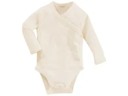 HANS NATUR Baby Wickelbody Langarm Bio Baumwolle "pure basic" Gr. 62/68 – Produktbild 1 von 1