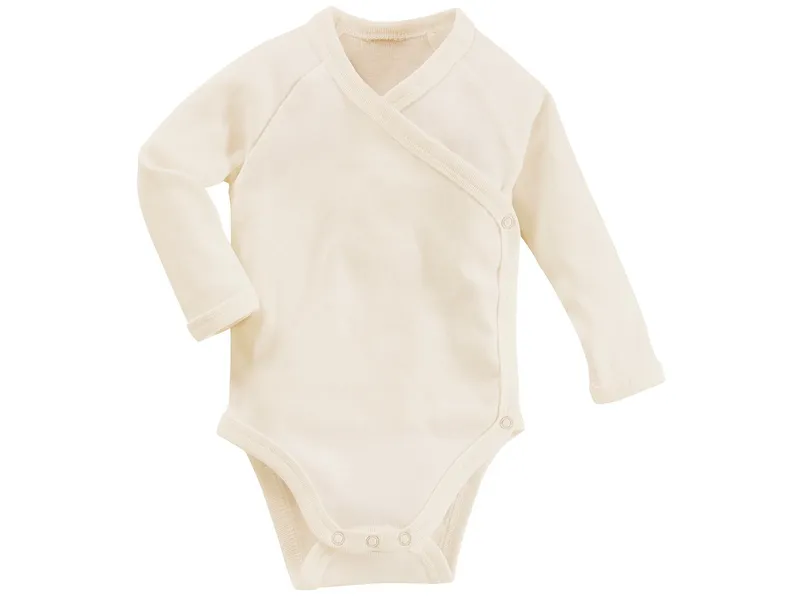 HANS NATUR Baby Wickelbody Langarm Bio Baumwolle "pure basic" Gr. 62/68, Natur, – Produktbild 1 von 2