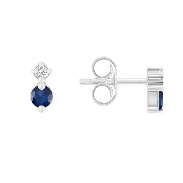 Eppi Eppi Minimalistische Ohrringe mit Saphiren und Diamanten Durante, Weiss, – Produktbild 3 von 4