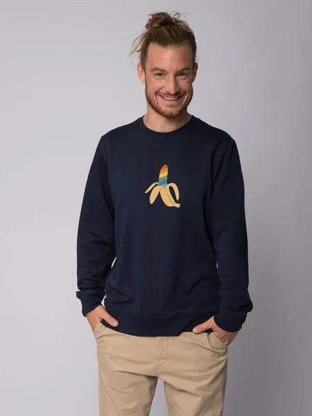 watapparel watapparel Sweatshirt Unisex Rainbow Banana, French navy, – Produktbild 2 von 4