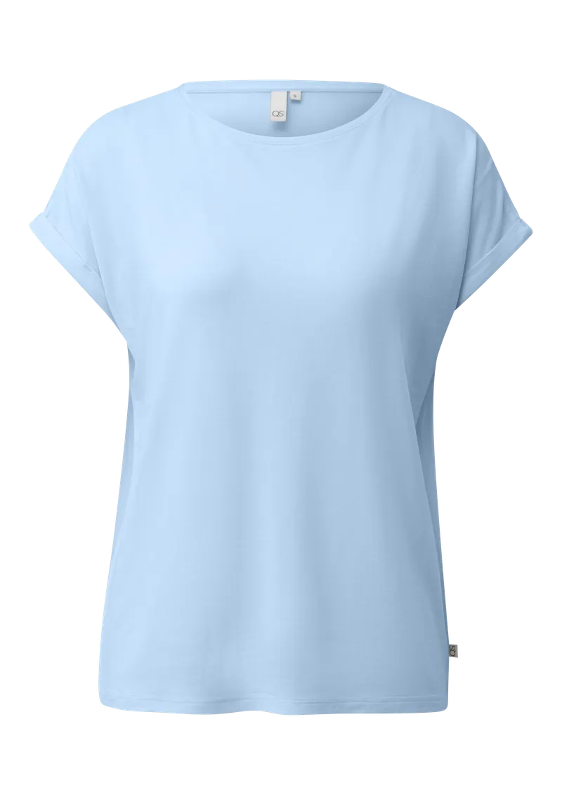 QS QS T-Shirt aus Lyocellmix, Blau, – Produktbild 4 von 6