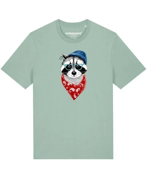 watapparel watapparel T-Shirt Unisex Waschbär, Aloe, – Produktbild 1 von 4