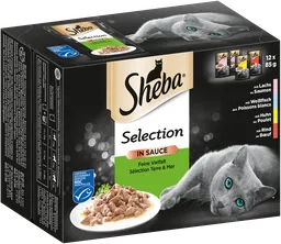 Sheba Sheba Portionsbeutel Multipack Selection in Sauce Feine Vielfalt 12 x 85g – Produktbild 1 von 1