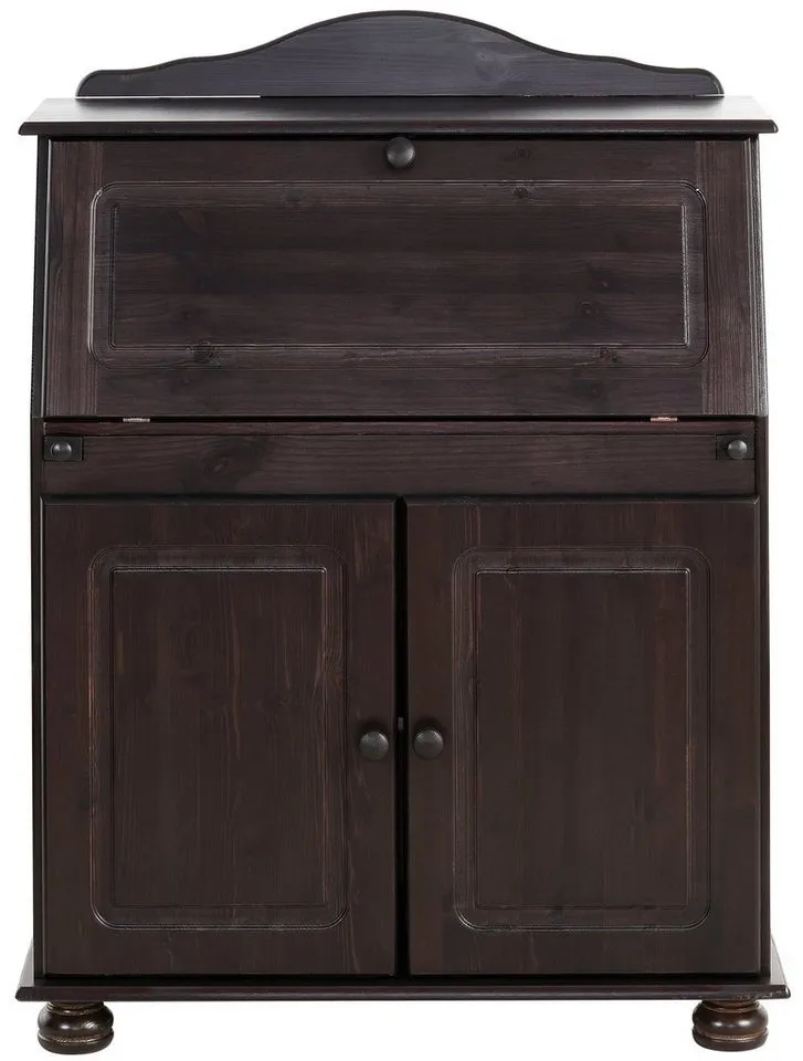 OTTO home Sekretär Mette, Schreibtisch im Landhausstil, aus Massivholz, Breite 82 cm, Braun, – Produktbild 4 von 5