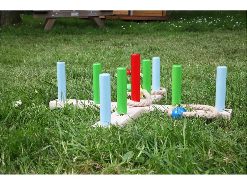 Nemmer Nemmer Geschicklichkeitsspiel Ringe werfen Ringwurfspiel incl. 4 Ringe, Natur, mehrfarbig, – Produktbild 2 von 2