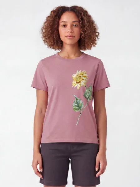watapparel watapparel T-Shirt Frauen Sonnenblume, Lilac dream, – Produktbild 2 von 2