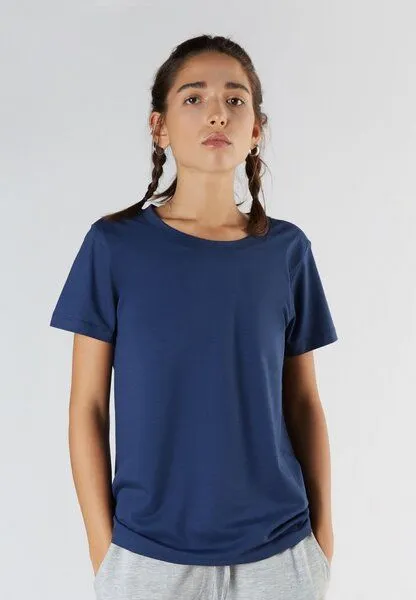 True North True North Damen Kurzarmshirt aus Bio-Baumwolle & Tencel Modal T1100, Navy, – Produktbild 1 von 2
